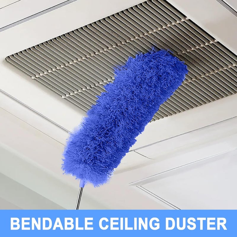 Ajedrmy Cobweb Dusters with Extension Pole 100-inch, Spider Web Brush & Ceiling Cleaning Kit, Washable Cleaning Duster Kit with 2 Duster Heads, Cobweb Duster, Corner Brush for Ceiling Fan, Furniture, Home - Image 4